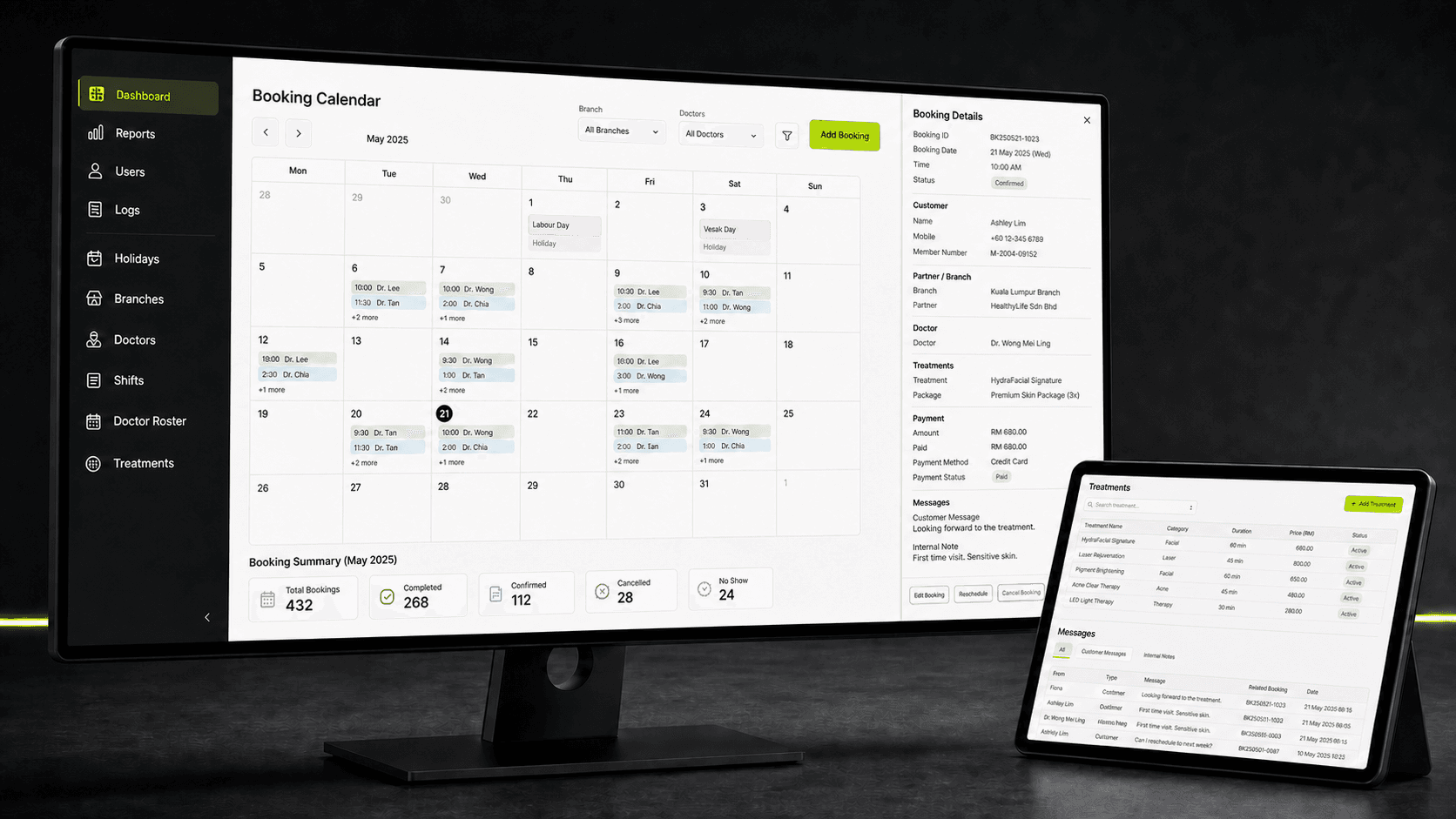Partner booking operations product screen